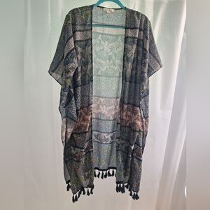 Ella Moon- Bohemian Multicolor Kimono with Tassels